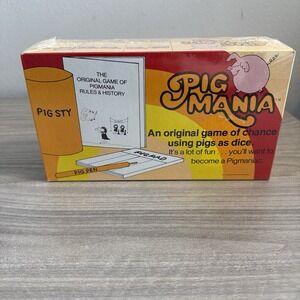SEALED Vintage Pig Mania An Original Game Of Chance Using Pigs As Dice 1977 Rare